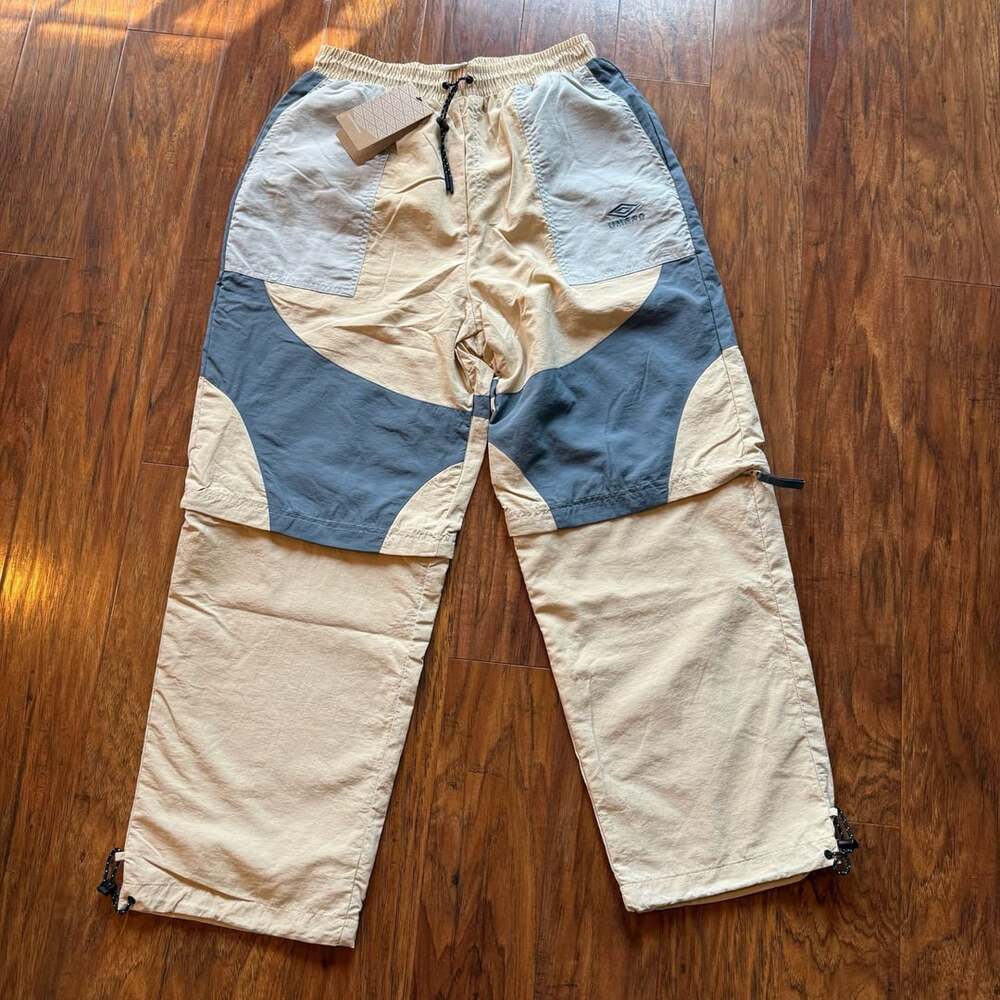 New Umbro Zip Off Loose Fit Track Pants Mens Medium Convertible Pelican Blue NWT